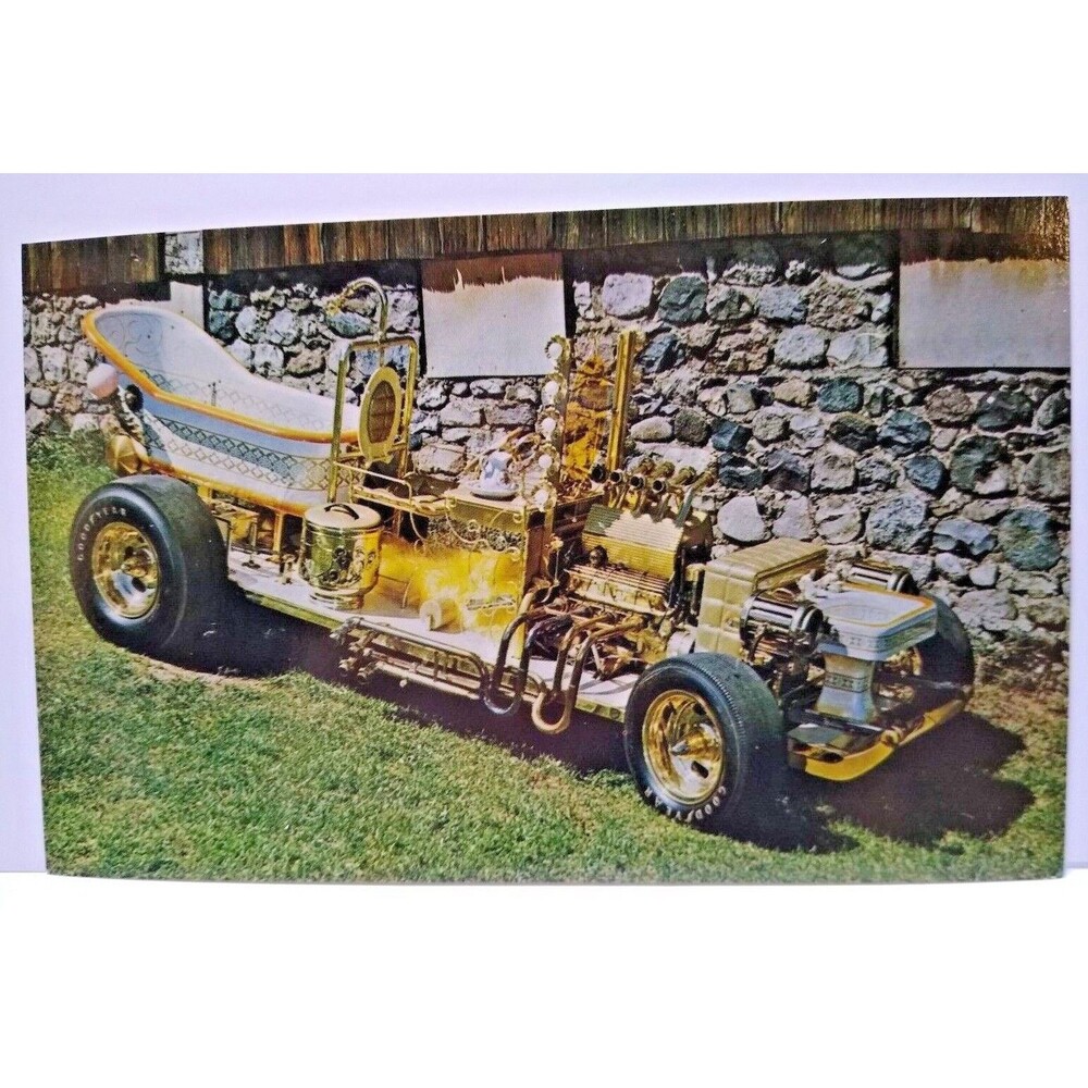 Bath Tub Buggy Postcard Beatnik Race Car Barris 1960s Original Monogram Hot Rod
